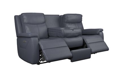 La-Z-Boy Daytona Leather 3 Seater Power Recliner Sofa with Head Tilt, Lumbar Support, Drawer & Table | La-Z-Boy Daytona Sofa Range | ScS