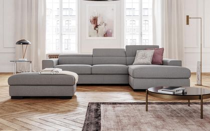 Frigento 4 Seater Sofa with Left Hand Facing Lounger and Ottoman | Frigento Sofa Range | ScS