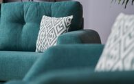 Aspen Fabric Pattern Top Banquette Footstool, LISBON MINK BOZAR HEARTS Aspen Fabric Pattern Top Banquette Footstool | Aspen Sofa Range | ScS