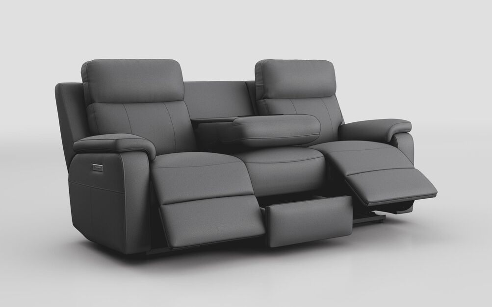 Calboli 3 Seater Power Recliner Sofa with Power Head Tilt, Lumbar, Drawer & Table | Calboli Sofa Range | ScS
