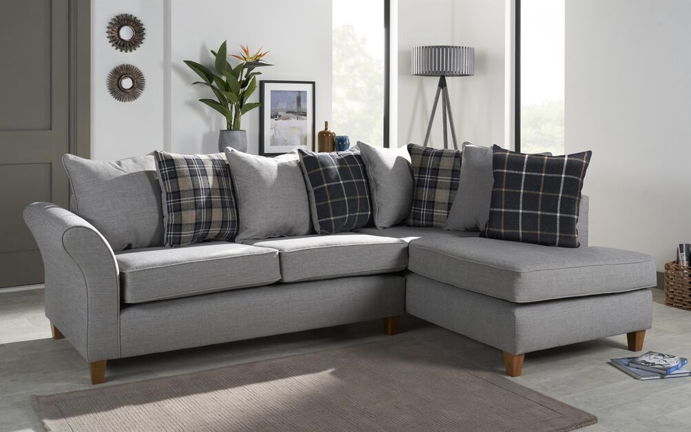 Hugo Fabric 3 Corner 1 Right Hand Facing Chaise Scatter Back Sofa | Hugo Sofa Range | ScS
