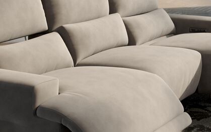 Poggio 3 Seater Power Recliner Left Hand Facing Sliding Chaise with Power Head Tilt, AZALEA-PINK-440 Poggio 3 Seater Power Recliner Left Hand Facing Sliding Chaise with Power Head Tilt | Poggio Sofa Range | ScS