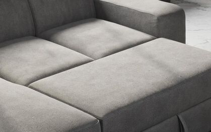 Melizzano 2 Corner 2 Sofa with Sliding Footrest, Right Hand Facing Chaise with Pockets & Ottoman, CALLISIA RUST 230 Melizzano 2 Corner 2 Sofa with Sliding Footrest, Right Hand Facing Chaise with Pockets & Ottoman | Melizzano Sofa Range | ScS