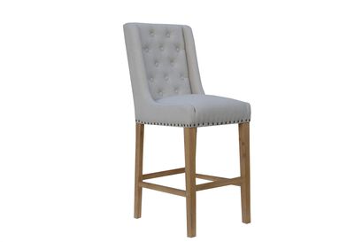 Brooklyn Natural Studded Button Back Stool