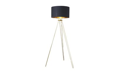 Aero Hairpin Gold Tripod Floor Lamp with Black & Gold Shade | Lighting | ScS