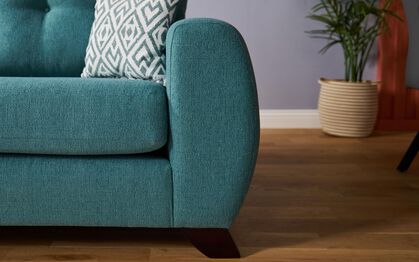 Aspen Fabric Pattern Top Banquette Footstool, LISBON MINK BOZAR HEARTS Aspen Fabric Pattern Top Banquette Footstool | Aspen Sofa Range | ScS