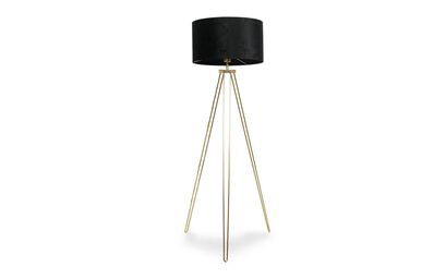 Aero Hairpin Gold Tripod Floor Lamp with Black Shade | Lighting | ScS