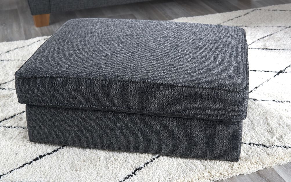 Theo Fabric Plain Top Banquette Footstool | Theo Sofa Range | ScS