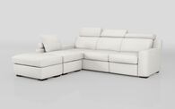 Crostolo 1 Corner 3 Right Hand Facing Power Recliner and Left Hand Facing Chaise Sofa with Ottoman, ARABIS OPTICAL WHITE 000 Crostolo 1 Corner 3 Right Hand Facing Power Recliner and Left Hand Facing Chaise Sofa with Ottoman | Crostolo Sofa Range | ScS