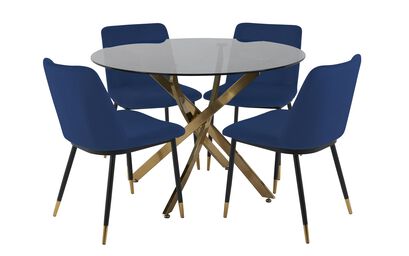 Montero Bistro Dining Table & 4 Blue Chairs | Montero Furniture Range | ScS