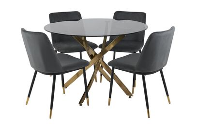 Montero Bistro Dining Table & 4 Grey Chairs | Montero Furniture Range | ScS