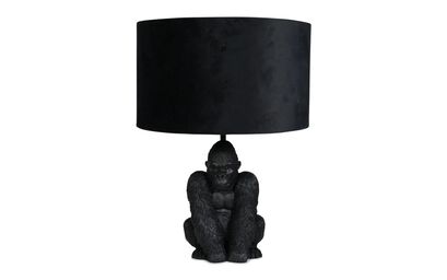 King Gorilla Black Table Lamp with Black Velvet Shade | Lighting | ScS