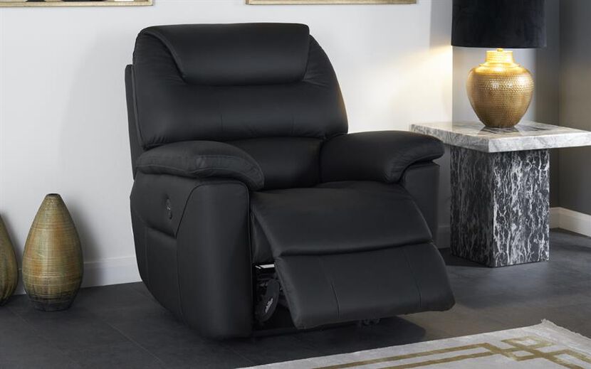 La Z Boy Staten Power Recliner Chair, Grey Leather Electric Recliner Chair Uk