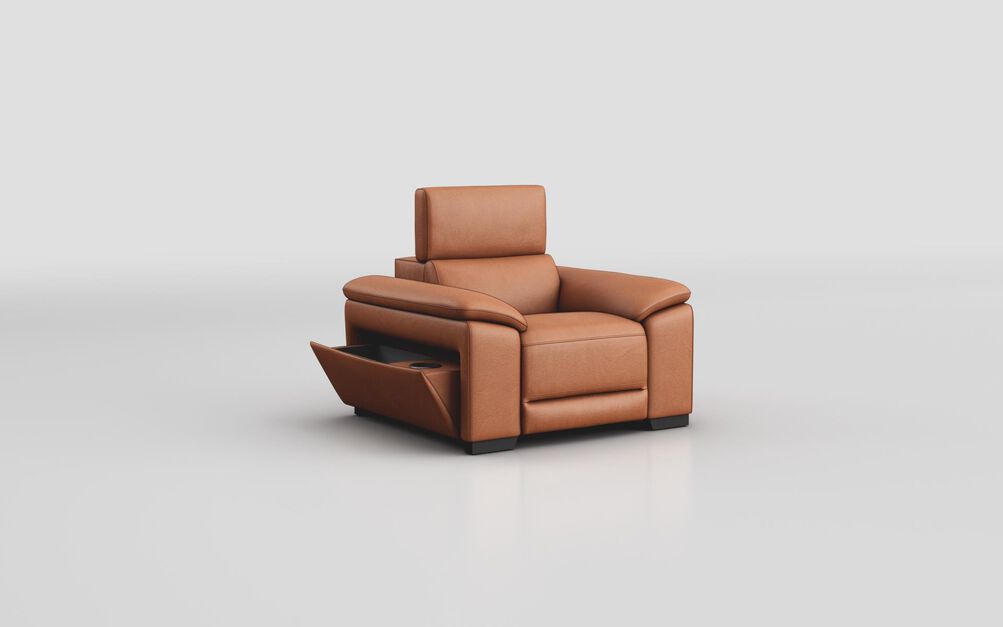 Mesola Armchair with Manual Head Tilt, MACADAMIA-COGNAC-AMBER-753 Mesola Armchair with Manual Head Tilt | Mesola Sofa Range | ScS