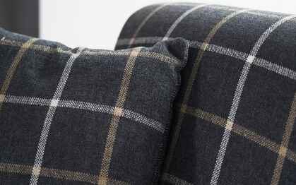 Theo Fabric Twister Footstool, LISBON CHARCOAL ALL OVER  LEB03- Theo Fabric Twister Footstool | Theo Sofa Range | ScS