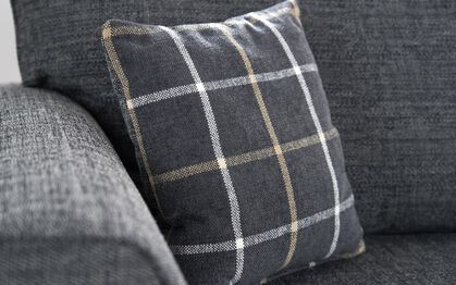 Theo Fabric Twister Footstool, LISBON CHARCOAL ALL OVER  LEB03- Theo Fabric Twister Footstool | Theo Sofa Range | ScS