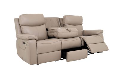 La-Z-Boy Daytona Leather 3 Seater Power Recliner Sofa with Head Tilt, Lumbar Support, Drawer & Table | La-Z-Boy Daytona Sofa Range | ScS