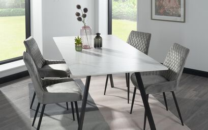Taylor 1.8m Dining Table & 4 Grey Chairs