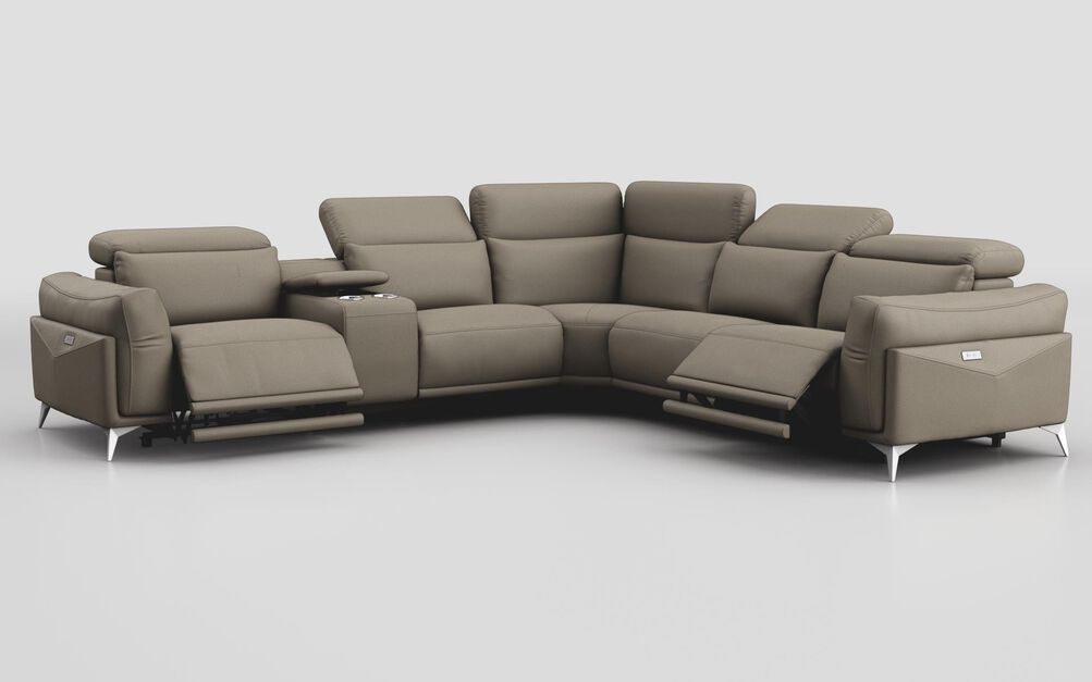 Gattolino 2 Corner 2 Power Recliner Sofa with Manual Headrests & Console | Gattolino Sofa Range | ScS