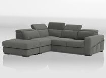 Melizzano 2 Corner 2 Sofa with Sliding Footrest, Left Hand Facing Chaise with Pockets & Ottoman | Melizzano Sofa Range | ScS
