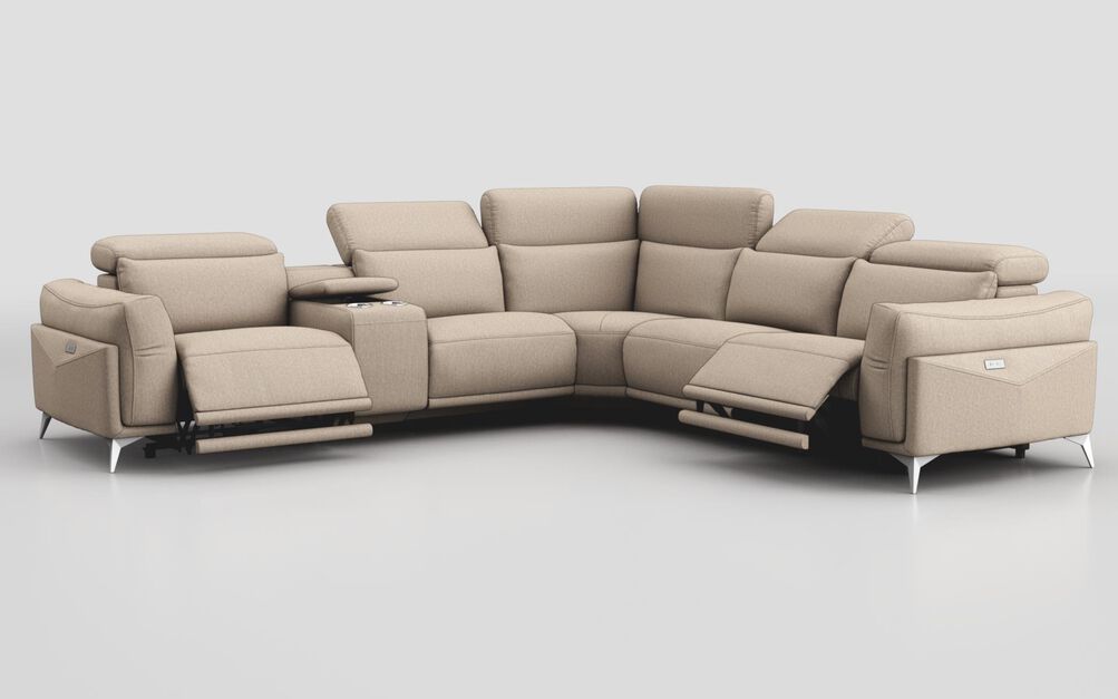 Gattolino 2 Corner 2 Power Recliner Sofa with Manual Headrests & Console | Gattolino Sofa Range | ScS