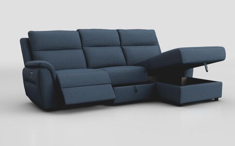 Sogliano 3 Seater Power Recliner Sofa With Drawer & Right Hand Facing Storage Chaise