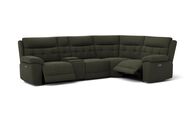 Belford 3 Corner 1 Power Recliner Sofa with Media Console, DALIA-GREEN-642 Belford 3 Corner 1 Power Recliner Sofa with Media Console | Belford Sofa Range | ScS