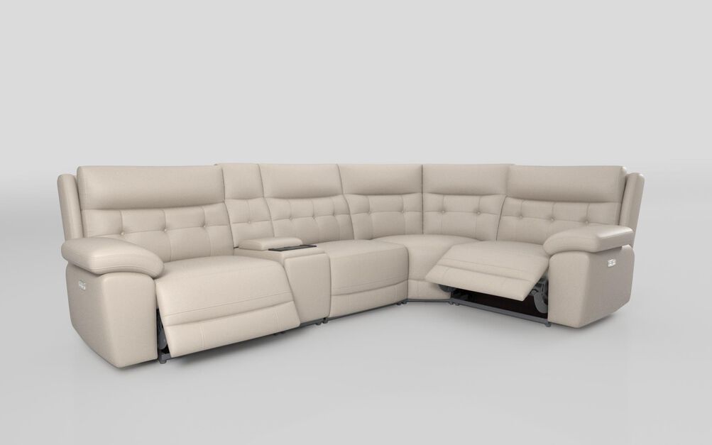 Belford 3 Corner 1 Power Recliner with Media Unit and Power Head Tilt, ARABIS-PEARL-GREY-830 Belford 3 Corner 1 Power Recliner with Media Unit and Power Head Tilt | Belford Sofa Range | ScS