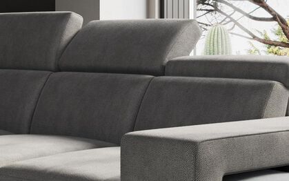 Melizzano 2 Corner 2 Sofa with Sliding Footrest, Right Hand Facing Chaise with Pockets & Ottoman, CALLISIA RUST 230 Melizzano 2 Corner 2 Sofa with Sliding Footrest, Right Hand Facing Chaise with Pockets & Ottoman | Melizzano Sofa Range | ScS