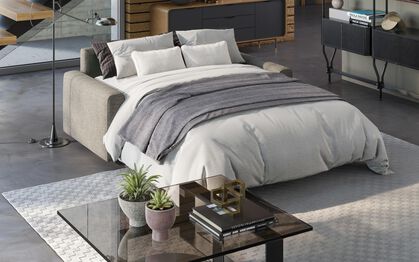 Barete Large Arm 4 Seater Sofa Bed with Right Hand Facing Large Lounger, ERANTHIS BLACK 910 Barete Large Arm 4 Seater Sofa Bed with Right Hand Facing Large Lounger | Barete Sofa Range | ScS