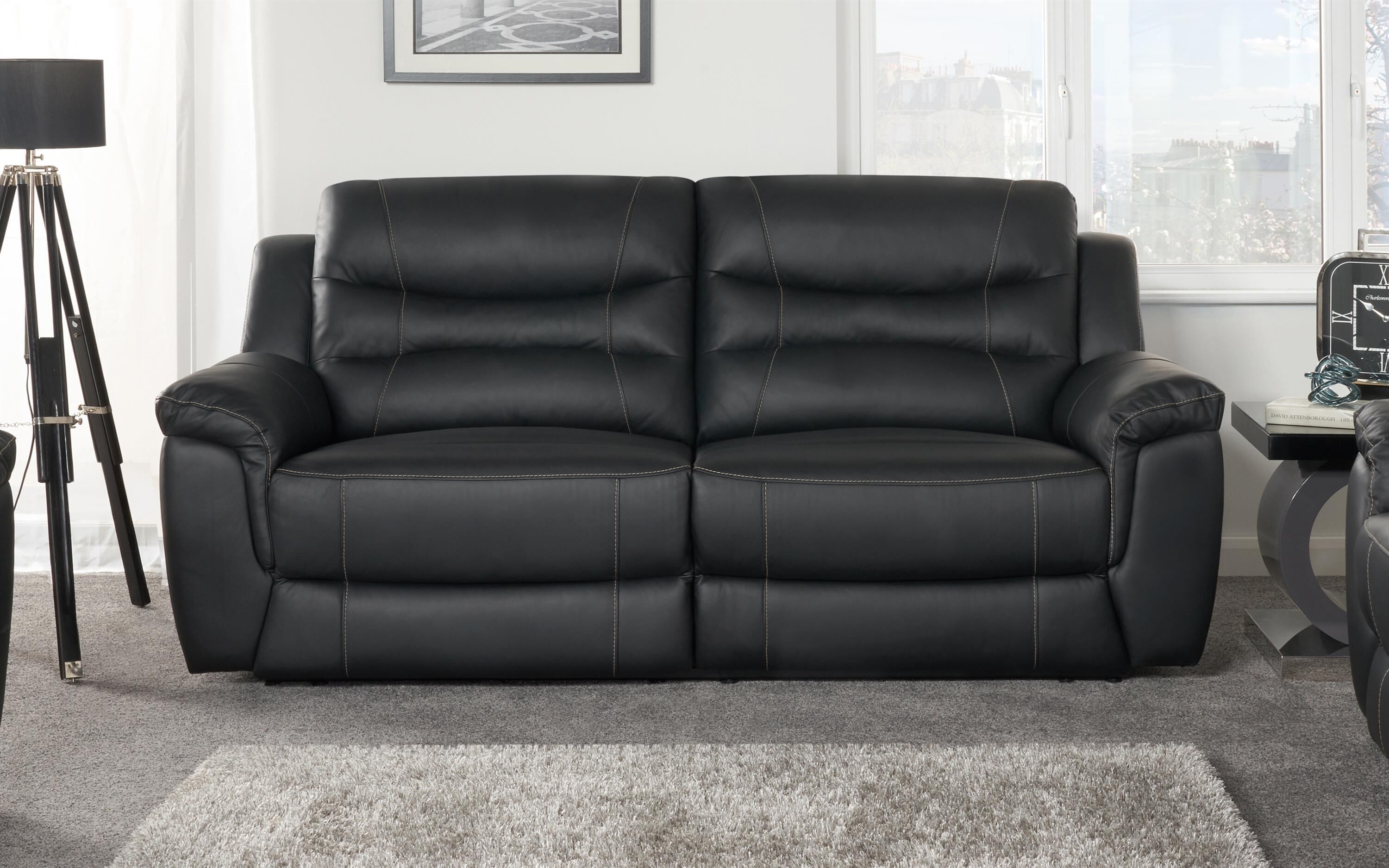 Black And Grey Leather Sofa Flash S, Grey Leather Sofa And 2 Chairs