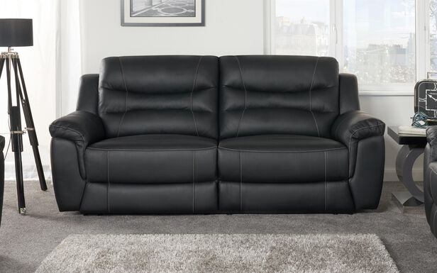 Black Leather Sofa Sets Couches, Black Leather Settee