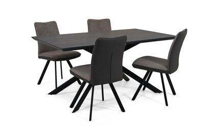 Arlo 1.6m Dining Table & 4 Grey Chairs | Arlo Furniture Range | ScS