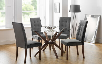 Euston 1.2m Glass Round Dining Table & 4 Chairs | Euston Furniture Range | ScS
