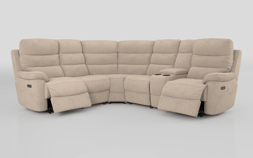 Ossett 2 Corner 2 Power Sofa with Right Hand Facing Console & Head Tilt | Ossett Sofa Range | ScS