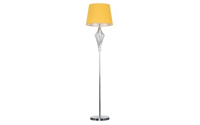 Jaspa Chrome Floor Lamp with Mustard Shade | Lighting | ScS