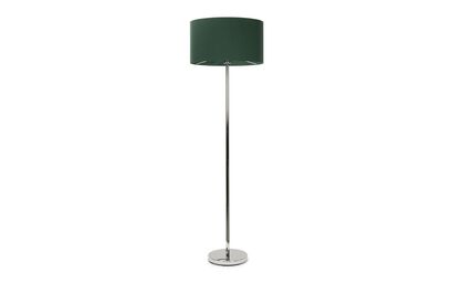 Charlie Chrome Floor Lamp with Forest Green Shade | Lighting | ScS