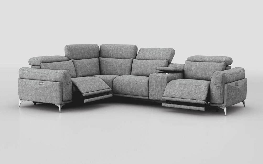 Gattolino 1 Corner 2 Power Recliner Sofa with Manual Head Tilt & Console | Gattolino Sofa Range | ScS