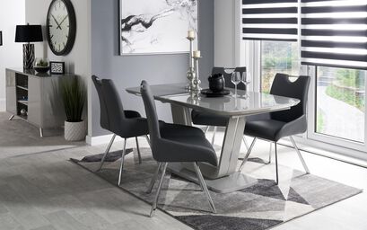 Vidal Extending Dining Table and 4 Carver Chairs