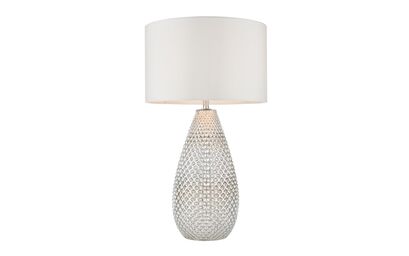 Ezra Silver Table Lamp with Cream Shade | Lighting | ScS