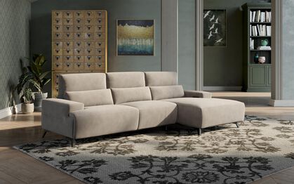 Poggio 3 Seater Power Recliner Right Hand Facing Sliding Chaise with Power Head Tilt | Poggio Sofa Range | ScS