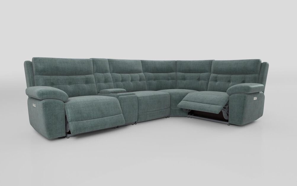 Belford 3 Corner 1 Power Recliner with Media Unit and Power Head Tilt, DALIA-TURQUOISE-516 Belford 3 Corner 1 Power Recliner with Media Unit and Power Head Tilt | Belford Sofa Range | ScS