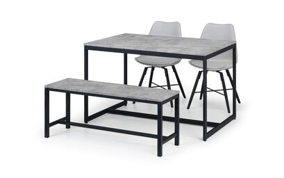 Knightsbridge Dining Table, Bench & 2 Grey Chairs | Knightsbridge Furniture Range | ScS