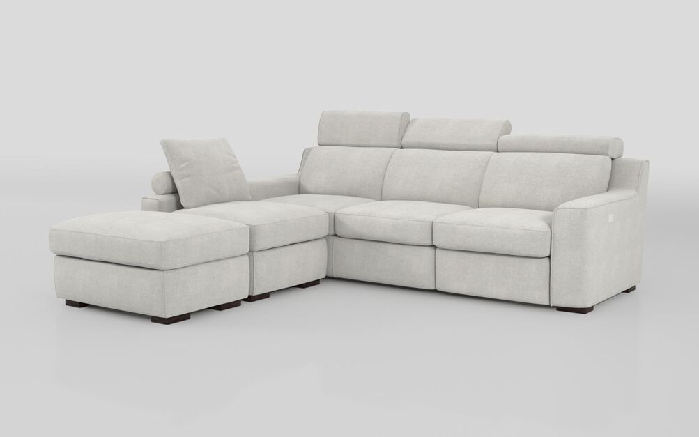 Crostolo 1 Corner 3 Right Hand Facing Power Recliner and Left Hand Facing Chaise Sofa with Ottoman | Crostolo Sofa Range | ScS
