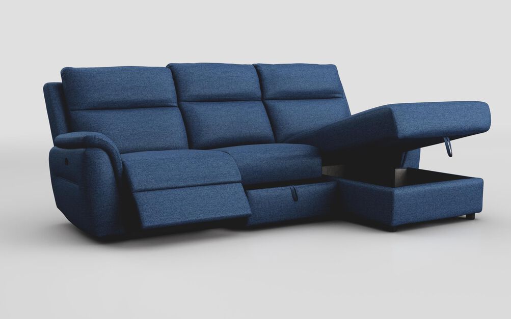 Sogliano 3 Seater Manual Recliner Sofa With Drawer & Right Hand Facing Storage Chaise | Sogliano Sofa Range | ScS