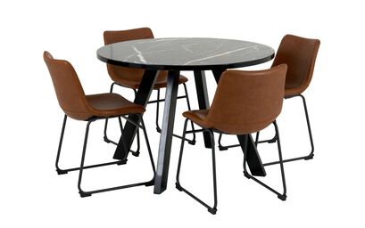 Fiji Round Dining Table & 4 Dining Chairs | Fiji Furniture Range | ScS