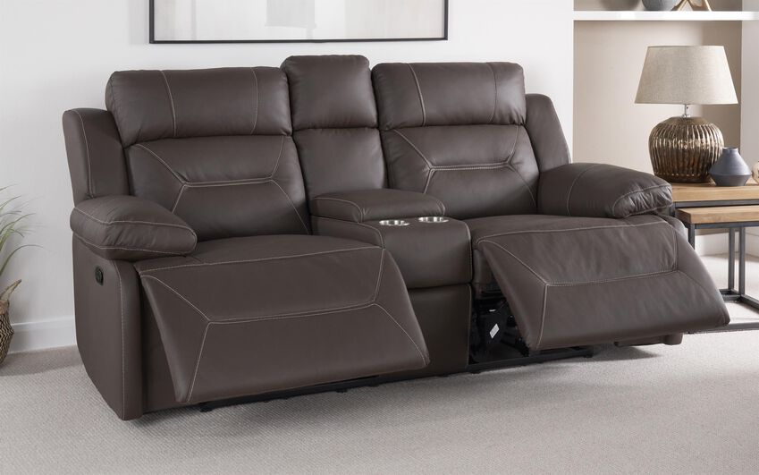 Image of Acai 2 Seater Manual Recliner Sofa with Console