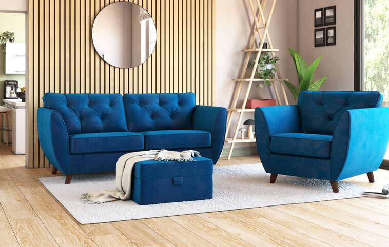Tinsley Compact Velvet 3 Seater Sofa Tinsley Compact Velvet 3 Seater Sofa