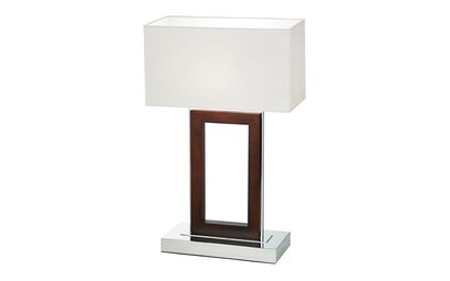Harlow Dark Wood Table Lamp with Shade | Lighting | ScS