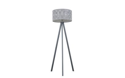 Barbro Grey Wood Floor Lamp with Monza Grey Shade | Lighting | ScS